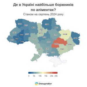 Харківська область займає друге місце за заборгованістю по аліментах у 2024 році