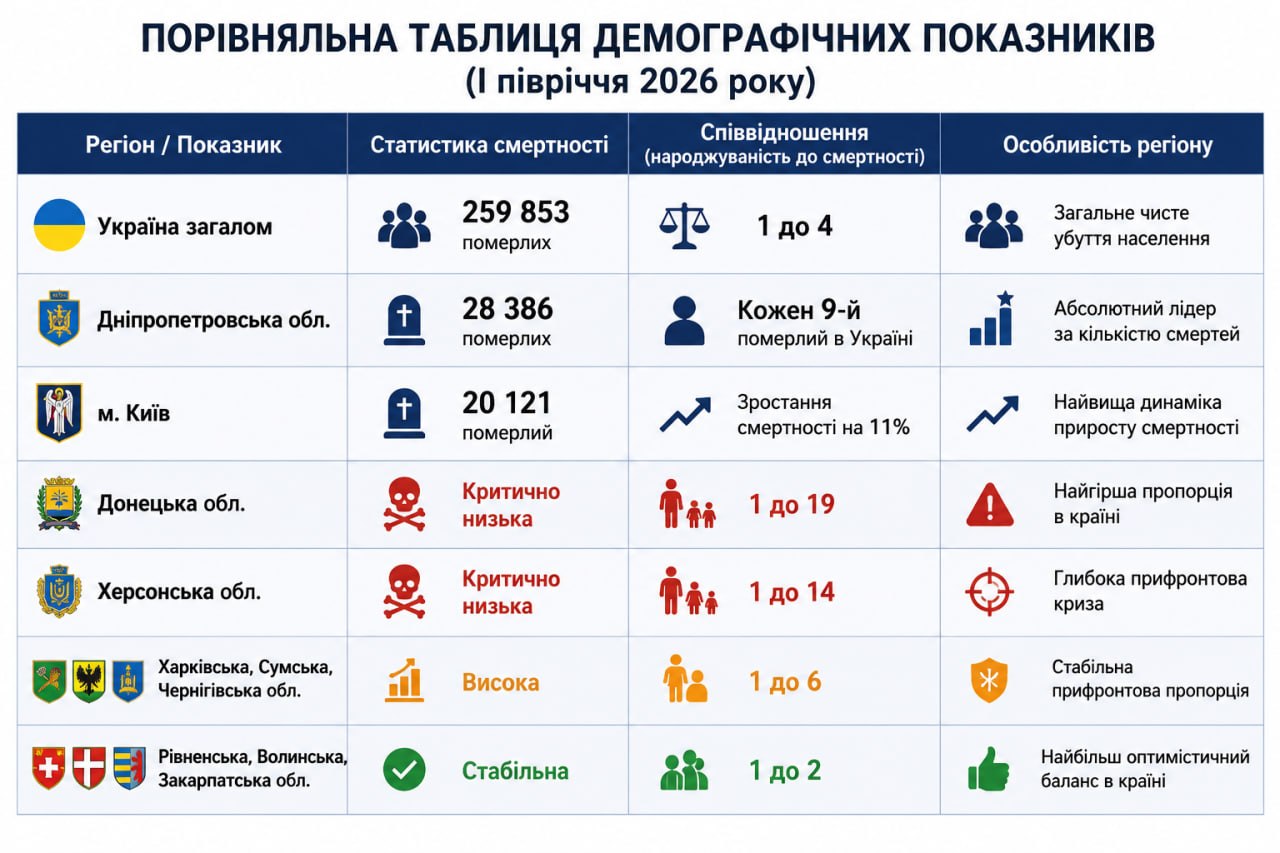 В Україні смертність вчетверо перевищує народжуваність: математика депопуляції та перспективи безлюдних міст і селищ