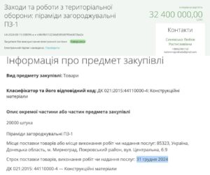 Кто получил более 32 миллионов гривен за оборонные пирамиды: детали закупки властями Мирнограда
